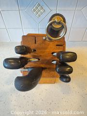 MaxSold Auction: Henckels and Wusthof 7 Piece Cutter Set with Wooden Block - Saanich (British Columbia, Canada) PARTNER MANAGED Downsizing Online Auction - Gordon Point Drive