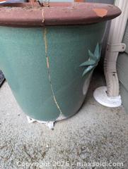 MaxSold Auction: Large Green Clay Planter  - Saanich (British Columbia, Canada) PARTNER MANAGED Downsizing Online Auction - Gordon Point Drive