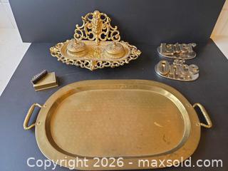 MaxSold Auction: Lot of Vintage Brass & Chrome Desk Items  - Saanich (British Columbia, Canada) PARTNER MANAGED Downsizing Online Auction - Gordon Point Drive