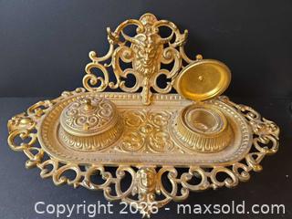 MaxSold Auction: Lot of Vintage Brass & Chrome Desk Items  - Saanich (British Columbia, Canada) PARTNER MANAGED Downsizing Online Auction - Gordon Point Drive