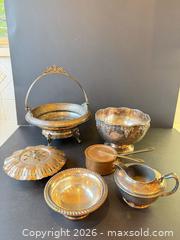 MaxSold Auction: Serveware Lot - Mixed metal: EP Copper, SP Copper, Quadruple Pl  - Saanich (British Columbia, Canada) PARTNER MANAGED Downsizing Online Auction - Gordon Point Drive