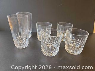 MaxSold Auction: Set of 6 Clear Cut-Style Faceted Glasses (Short & Tall) - Saanich (British Columbia, Canada) PARTNER MANAGED Downsizing Online Auction - Gordon Point Drive