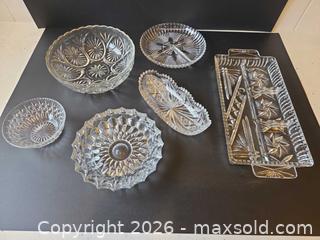 MaxSold Auction: Set of 6 Clear Cut Glass Crystal Bowls, Tray & Candy Dish - Saanich (British Columbia, Canada) PARTNER MANAGED Downsizing Online Auction - Gordon Point Drive