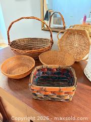 MaxSold Auction: Set of 6 Wicker & Rattan Baskets, Natural Brown/Light Tan - Saanich (British Columbia, Canada) PARTNER MANAGED Downsizing Online Auction - Gordon Point Drive