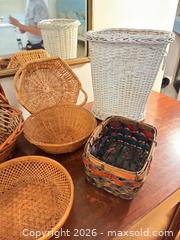 MaxSold Auction: Set of 6 Wicker & Rattan Baskets, Natural Brown/Light Tan - Saanich (British Columbia, Canada) PARTNER MANAGED Downsizing Online Auction - Gordon Point Drive