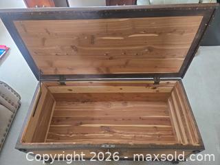 MaxSold Auction: Solid Wood Cedar Chest with Carved Front & Lock - Saanich (British Columbia, Canada) PARTNER MANAGED Downsizing Online Auction - Gordon Point Drive