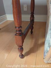 MaxSold Auction:  Solid Wood Side Table with Drawer and Turned Legs - Saanich (British Columbia, Canada) PARTNER MANAGED Downsizing Online Auction - Gordon Point Drive