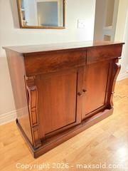 MaxSold Auction: Traditional Solid Wood Brown Sideboard Buffet 48"W - Saanich (British Columbia, Canada) PARTNER MANAGED Downsizing Online Auction - Gordon Point Drive