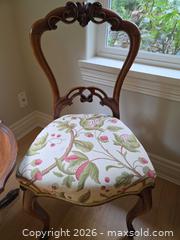 MaxSold Auction: Victorian Rococo Revival Solid Wood Side Table & Parlor Chair - Saanich (British Columbia, Canada) PARTNER MANAGED Downsizing Online Auction - Gordon Point Drive