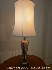 MaxSold Auction: Vintage Porcelain and Metal Table Lamp, Floral Beige - Saanich (British Columbia, Canada) PARTNER MANAGED Downsizing Online Auction - Gordon Point Drive