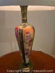 MaxSold Auction: Vintage Porcelain and Metal Table Lamp, Floral Beige - Saanich (British Columbia, Canada) PARTNER MANAGED Downsizing Online Auction - Gordon Point Drive