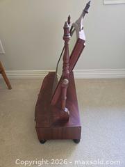 MaxSold Auction: Wood and Glass Vanity Table Mirror with Locking Drawer - Saanich (British Columbia, Canada) PARTNER MANAGED Downsizing Online Auction - Gordon Point Drive