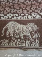 MaxSold Auction: Wool Beige/Brown Animal Print Blanket Throw - Large/Queen - Saanich (British Columbia, Canada) PARTNER MANAGED Downsizing Online Auction - Gordon Point Drive