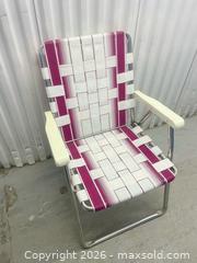 MaxSold Auction: Magenta and White Woven Lawn Chairs - Toronto (Ontario, Canada) SELLER MANAGED Moving Online Auction - Kennedy Road (STORAGE)
