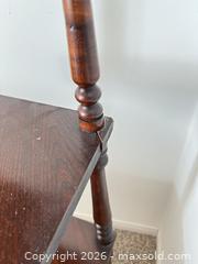 MaxSold Auction: Dark Brown Wood Corner Shelf, Victorian Style, 5 Shelves - Greater Sudbury (Ontario, Canada) PARTNER MANAGED Moving Online Auction - Regent Street (CONDO)