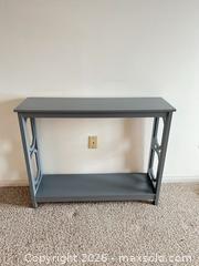 MaxSold Auction: Gray Engineered Wood Console Table, Modern/Contemporary - Greater Sudbury (Ontario, Canada) PARTNER MANAGED Moving Online Auction - Regent Street (CONDO)