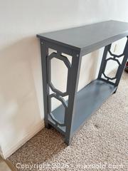 MaxSold Auction: Gray Engineered Wood Console Table, Modern/Contemporary - Greater Sudbury (Ontario, Canada) PARTNER MANAGED Moving Online Auction - Regent Street (CONDO)