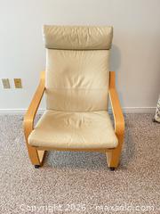 MaxSold Auction: IKEA Poäng-style Leather Armchair, Bentwood Frame, Beige - Greater Sudbury (Ontario, Canada) PARTNER MANAGED Moving Online Auction - Regent Street (CONDO)
