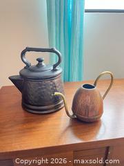 MaxSold Auction: Vintage Copper & Brass Watering Can / ceramic Teapot Kettle (decor) - Greater Sudbury (Ontario, Canada) PARTNER MANAGED Moving Online Auction - Regent Street (CONDO)