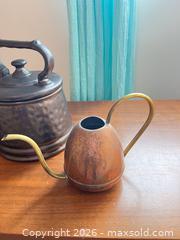 MaxSold Auction: Vintage Copper & Brass Watering Can / ceramic Teapot Kettle (decor) - Greater Sudbury (Ontario, Canada) PARTNER MANAGED Moving Online Auction - Regent Street (CONDO)