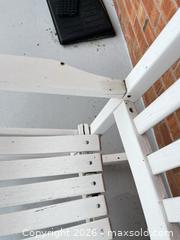 MaxSold Auction: White Wood Rocking Chair with Slatted Back - Greater Sudbury (Ontario, Canada) PARTNER MANAGED Moving Online Auction - Regent Street (CONDO)