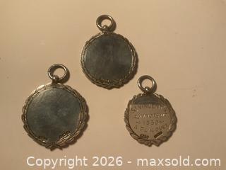 MaxSold Auction: 1930s Birmingham sterling & enamel football and school medals (37.25 grams) - Ottawa (Ontario, Canada) SELLER MANAGED Downsizing Online Auction - Tall Forest Drive