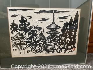 MaxSold Auction: 1967 limited edition wood bock print by Kihei Sasajima - Ottawa (Ontario, Canada) SELLER MANAGED Downsizing Online Auction - Tall Forest Drive