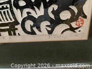 MaxSold Auction: 1967 limited edition wood bock print by Kihei Sasajima - Ottawa (Ontario, Canada) SELLER MANAGED Downsizing Online Auction - Tall Forest Drive