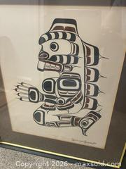 MaxSold Auction: 1980s Kwakiutl Puguis (sea bear) screen print by Henry Hunt - Ottawa (Ontario, Canada) SELLER MANAGED Downsizing Online Auction - Tall Forest Drive