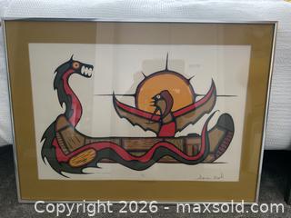 MaxSold Auction: Anishinaabe artist Sam Ash limited edition screen print  - Ottawa (Ontario, Canada) SELLER MANAGED Downsizing Online Auction - Tall Forest Drive