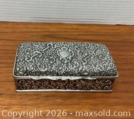 MaxSold Auction: Beautiful Victorian sterling silver dresser box (245 grams) - Ottawa (Ontario, Canada) SELLER MANAGED Downsizing Online Auction - Tall Forest Drive