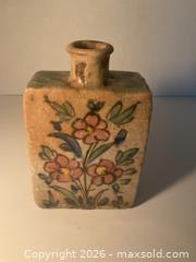 MaxSold Auction: Circa 1800s Persian Qatar glazed pottery water bottle - Ottawa (Ontario, Canada) SELLER MANAGED Downsizing Online Auction - Tall Forest Drive