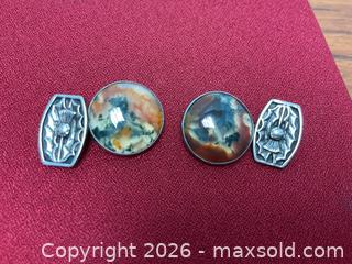 MaxSold Auction: Highly collectible vintage John Hart Scottish sterling and agate cuff links - Ottawa (Ontario, Canada) SELLER MANAGED Downsizing Online Auction - Tall Forest Drive