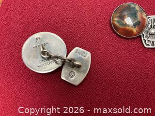 MaxSold Auction: Highly collectible vintage John Hart Scottish sterling and agate cuff links - Ottawa (Ontario, Canada) SELLER MANAGED Downsizing Online Auction - Tall Forest Drive