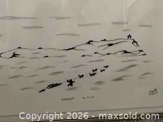 MaxSold Auction: Inuit ink drawing by Ame Papatsie titled “Confident” - Ottawa (Ontario, Canada) SELLER MANAGED Downsizing Online Auction - Tall Forest Drive