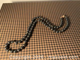 MaxSold Auction: Ladies hematite and 14K gold necklace, 24” long - Ottawa (Ontario, Canada) SELLER MANAGED Downsizing Online Auction - Tall Forest Drive