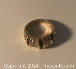 MaxSold Auction: Large 14K gold diamond and sapphire band (7.3 grams) - Ottawa (Ontario, Canada) SELLER MANAGED Downsizing Online Auction - Tall Forest Drive