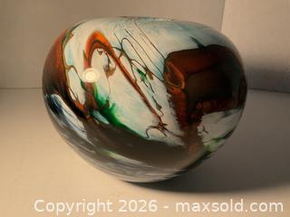 MaxSold Auction: Large art glass vase by renowned glass blower Edward Roman - Ottawa (Ontario, Canada) SELLER MANAGED Downsizing Online Auction - Tall Forest Drive