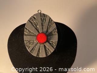 MaxSold Auction: Mid-century large pewter and enamel pendant - Ottawa (Ontario, Canada) SELLER MANAGED Downsizing Online Auction - Tall Forest Drive