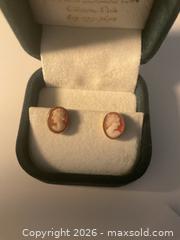 MaxSold Auction: Vintage 9K gold cameo earrings - Ottawa (Ontario, Canada) SELLER MANAGED Downsizing Online Auction - Tall Forest Drive