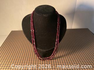 MaxSold Auction: Vintage double stand garnet necklace with silver clasp - Ottawa (Ontario, Canada) SELLER MANAGED Downsizing Online Auction - Tall Forest Drive