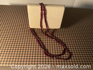 MaxSold Auction: Vintage double stand garnet necklace with silver clasp - Ottawa (Ontario, Canada) SELLER MANAGED Downsizing Online Auction - Tall Forest Drive