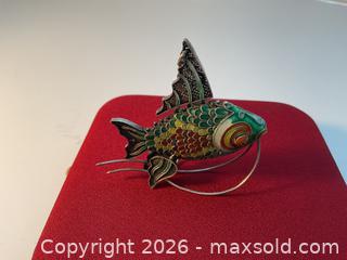 MaxSold Auction: Vintage sterling silver and enamel articulated koi fish chatelain fob - Ottawa (Ontario, Canada) SELLER MANAGED Downsizing Online Auction - Tall Forest Drive