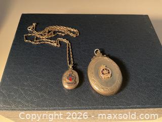 MaxSold Auction: Vintage sterling silver locket and pendant with necklace  - Ottawa (Ontario, Canada) SELLER MANAGED Downsizing Online Auction - Tall Forest Drive