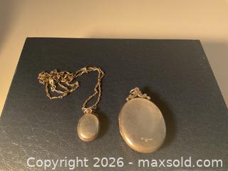 MaxSold Auction: Vintage sterling silver locket and pendant with necklace  - Ottawa (Ontario, Canada) SELLER MANAGED Downsizing Online Auction - Tall Forest Drive