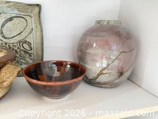 MaxSold Auction: Large Handmade Beige Speckled Stoneware Platter 13" - Saanich (British Columbia, Canada) PARTNER MANAGED Moving Online Auction - Arbutus Road