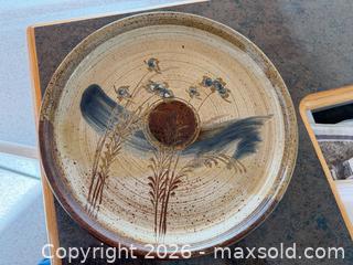 MaxSold Auction: Large Handmade Beige Speckled Stoneware Platter 13" - Saanich (British Columbia, Canada) PARTNER MANAGED Moving Online Auction - Arbutus Road