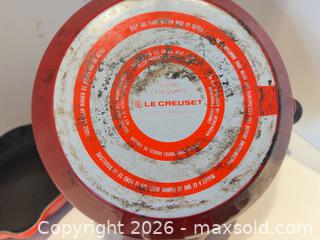 MaxSold Auction: Le Creuset Red Cast Iron Skillet 10-12 inch & Enameled Tea Kettle - Saanich (British Columbia, Canada) PARTNER MANAGED Moving Online Auction - Arbutus Road