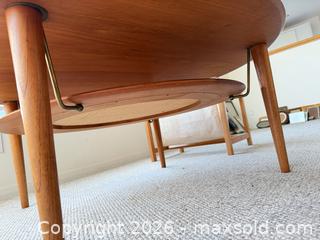 MaxSold Auction: Mid-Century Modern Wood Coffee Table with Canvas Sling - Saanich (British Columbia, Canada) PARTNER MANAGED Moving Online Auction - Arbutus Road