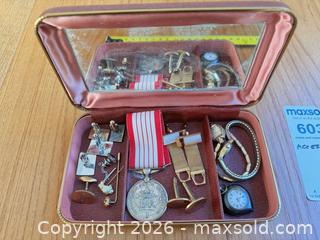 MaxSold Auction: Mixed Accessories Lot: Cufflinks, Watches, Pins, Medal - Saanich (British Columbia, Canada) PARTNER MANAGED Moving Online Auction - Arbutus Road